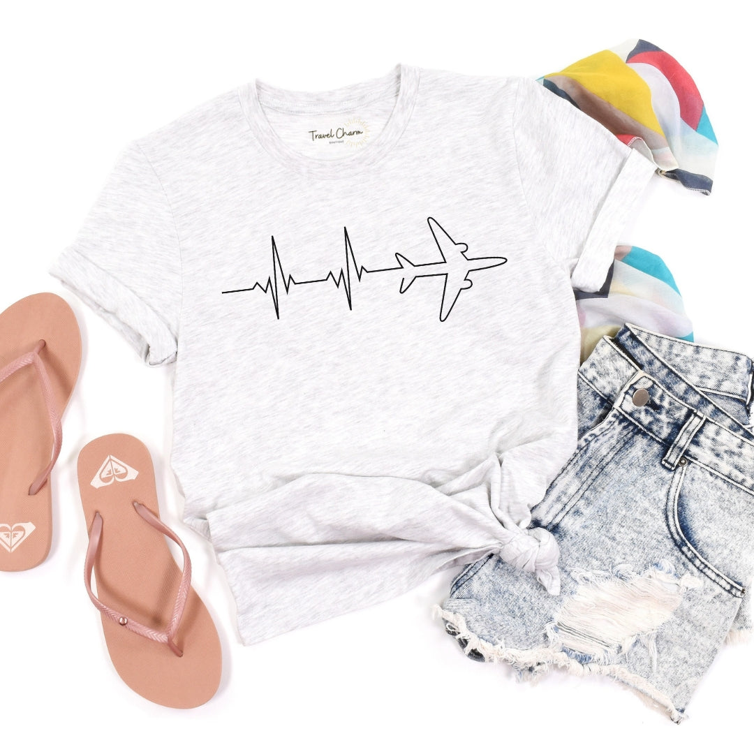 Heartbeat Airplane Premium Tee