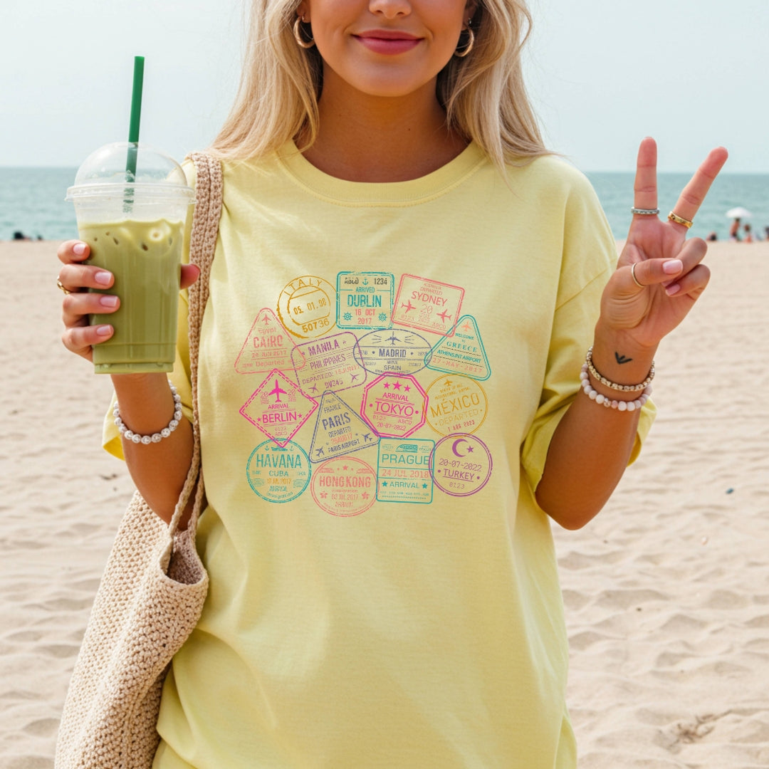 Passport Stamps Premium Tee