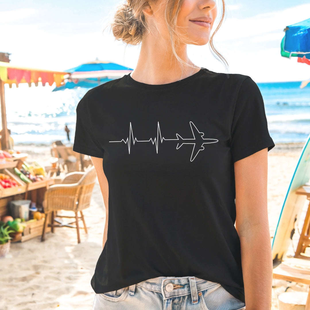 Heartbeat Airplane Premium Tee