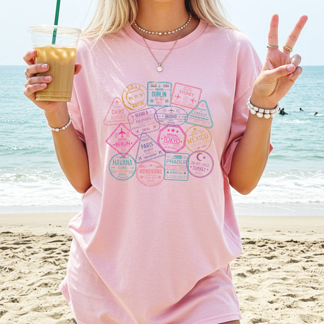 Passport Stamps Premium Tee