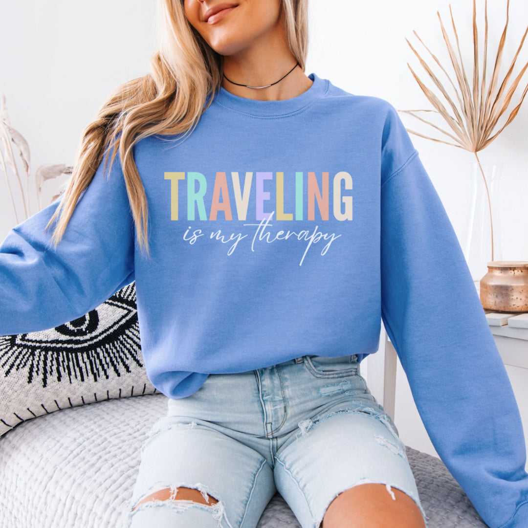 Traveling Is My Therapy Premium Sweatshirt