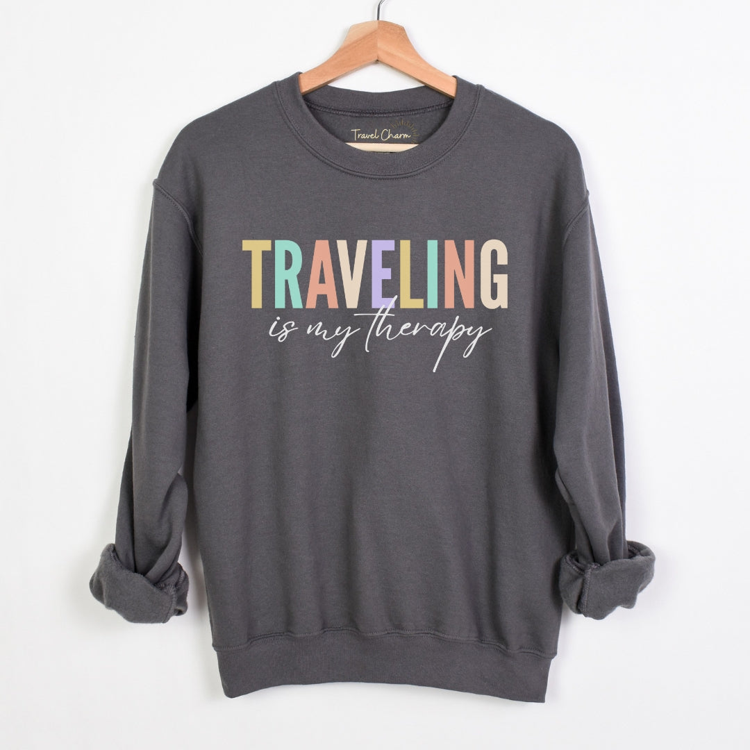 Traveling Is My Therapy Premium Sweatshirt