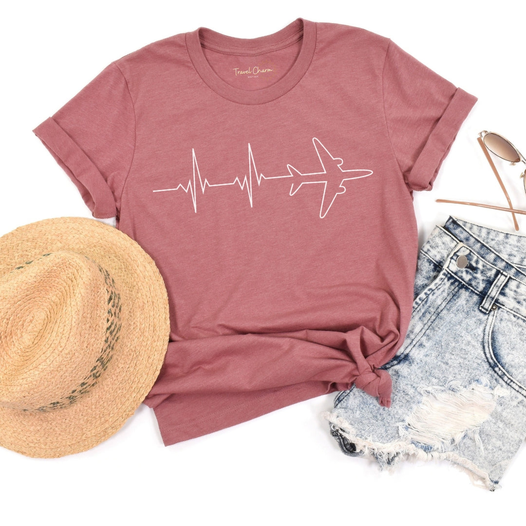 Heartbeat Airplane Premium Tee