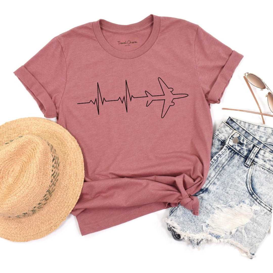 Heartbeat Airplane Premium Tee