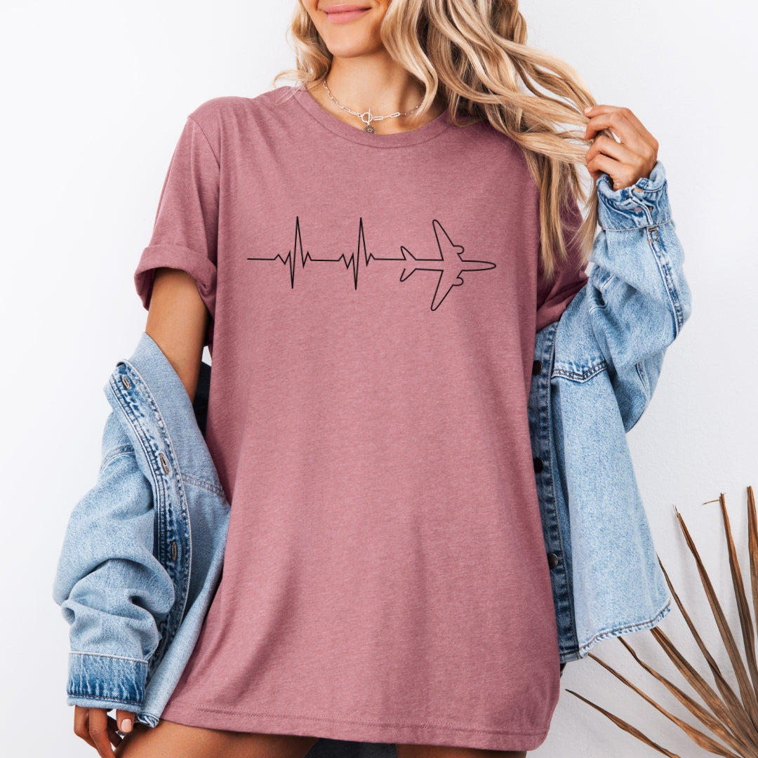 Heartbeat Airplane Premium Tee