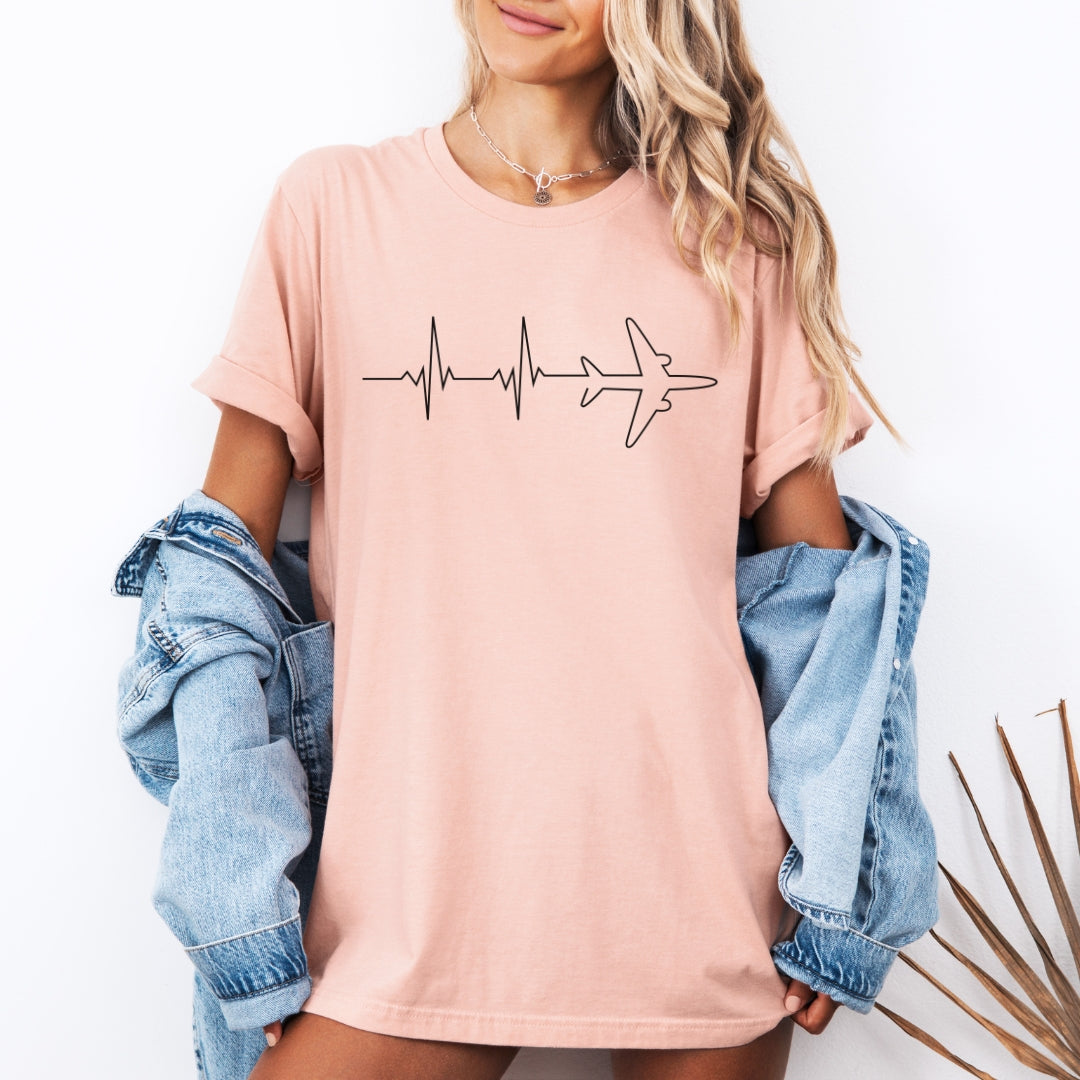 Heartbeat Airplane Premium Tee