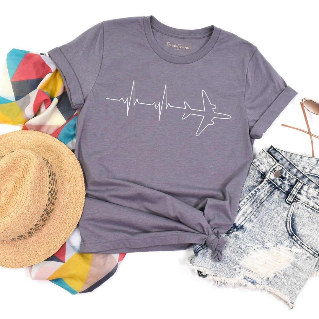 Heartbeat Airplane Premium Tee