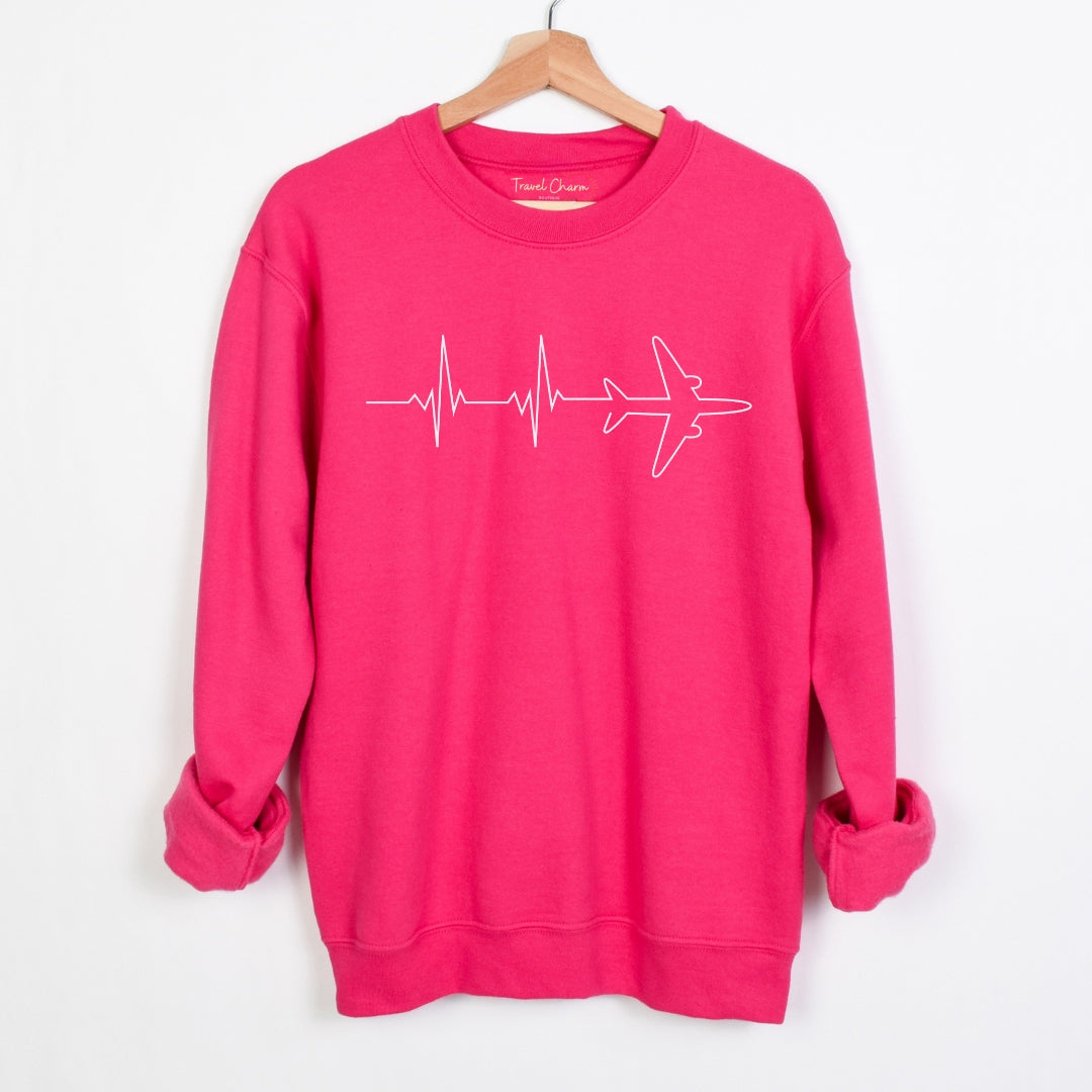Heartbeat Airplane Premium Sweatshirt