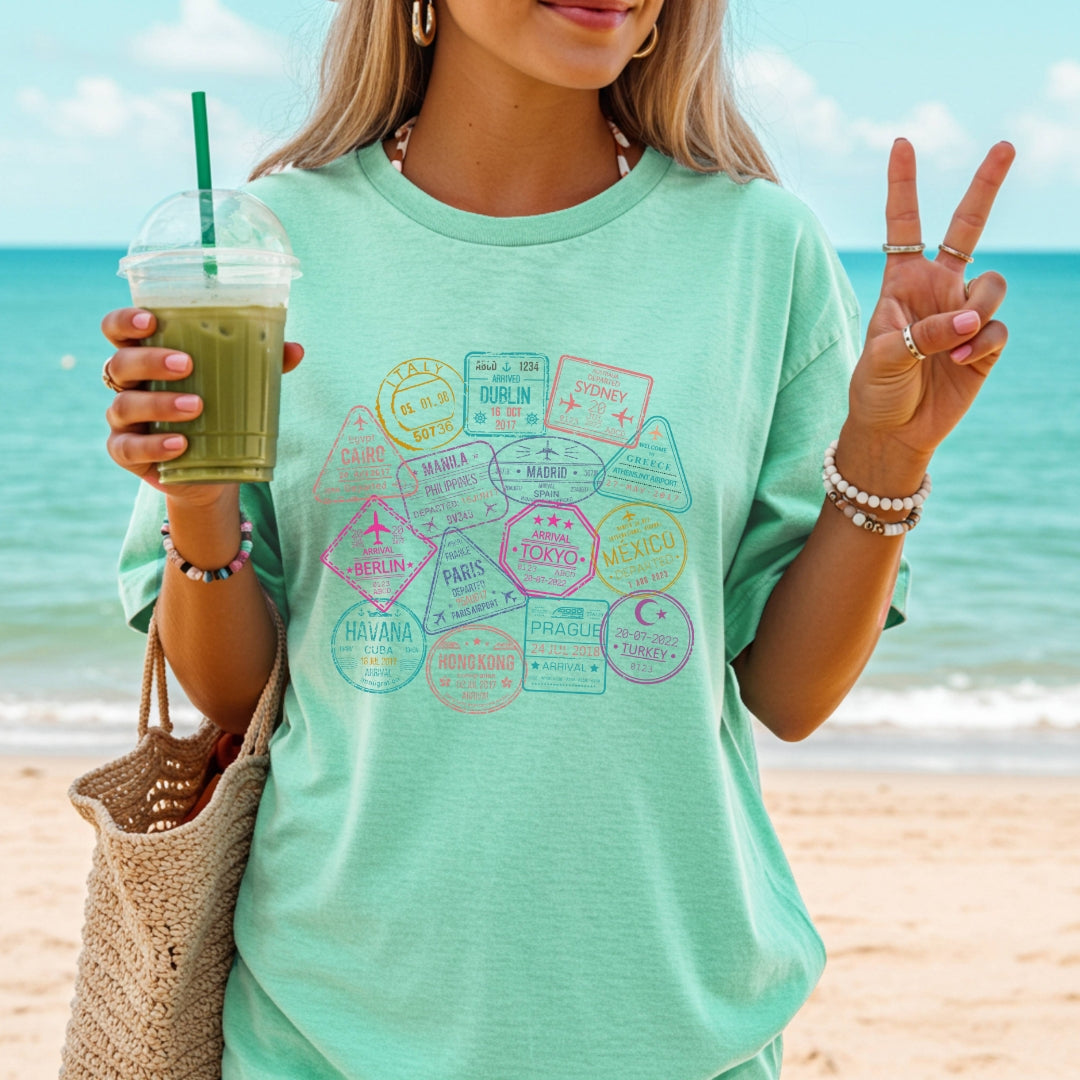 Passport Stamps Premium Tee