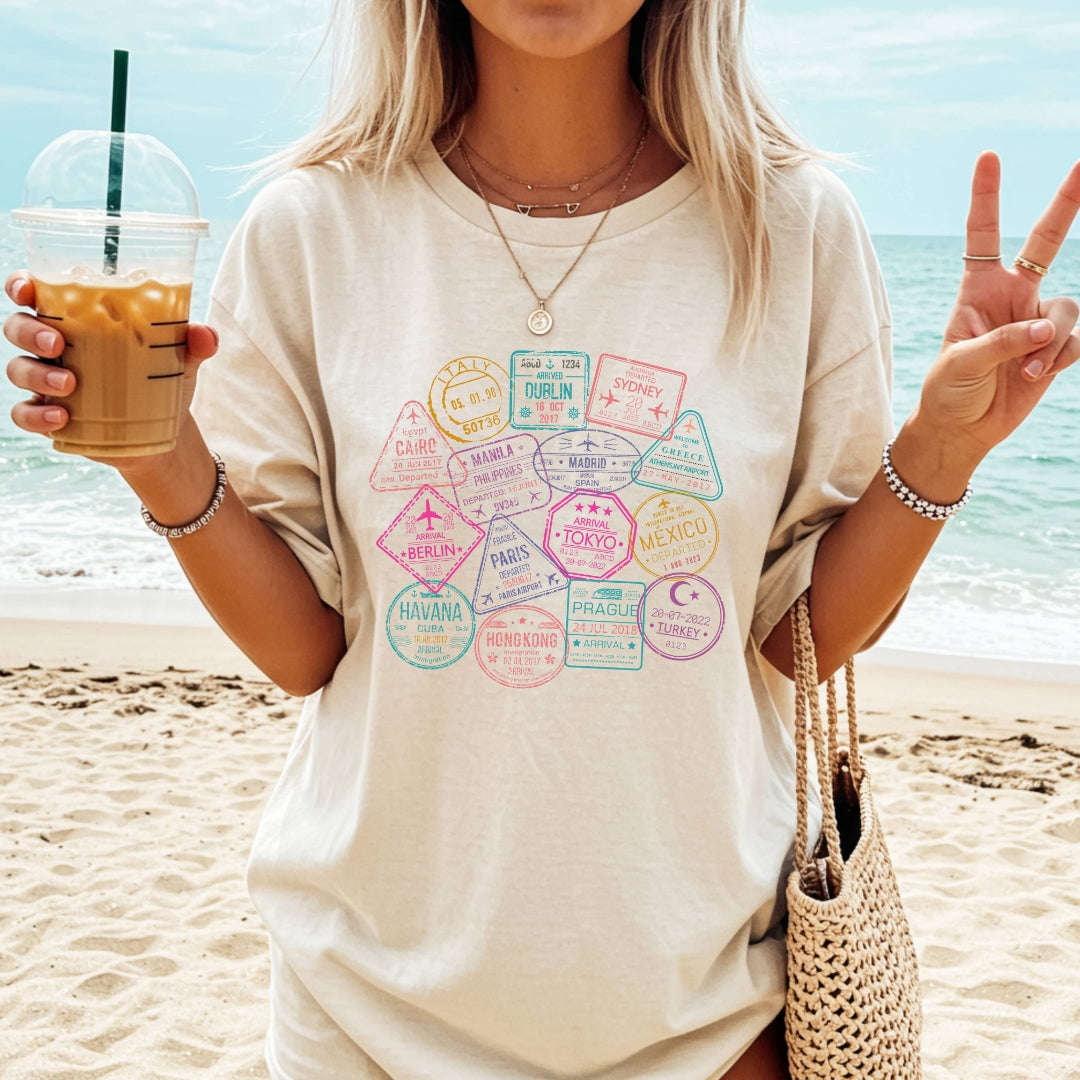 Passport Stamps Premium Tee