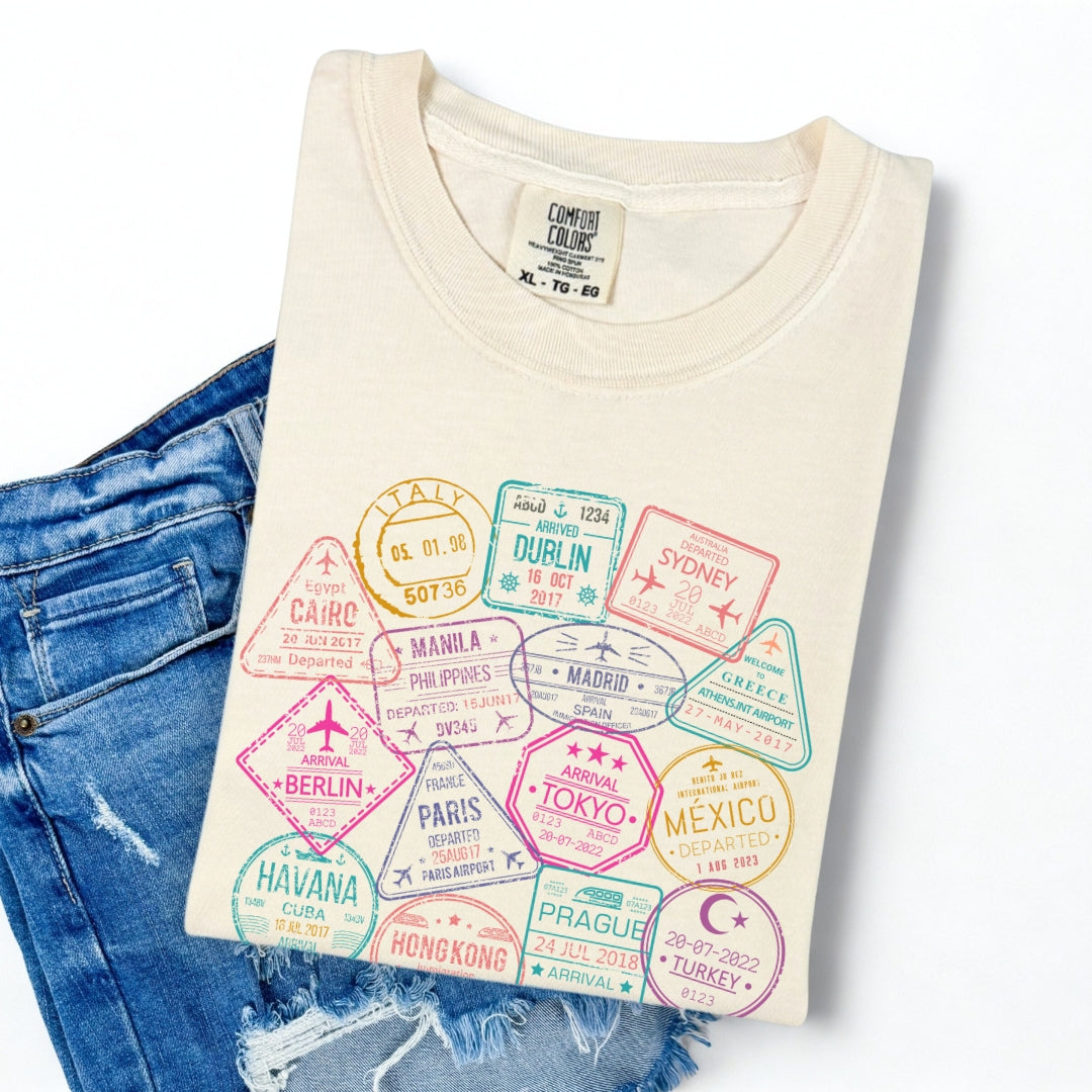 Passport Stamps Premium Tee