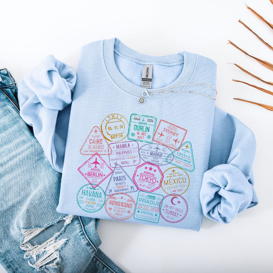 Passport Stamps Premium Sweatshirt
