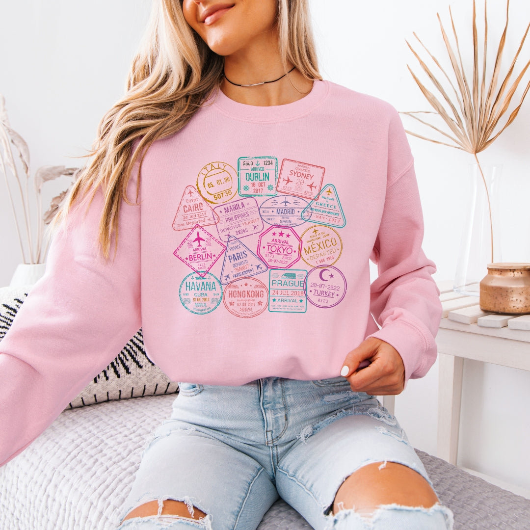 Passport Stamps Premium Sweatshirt
