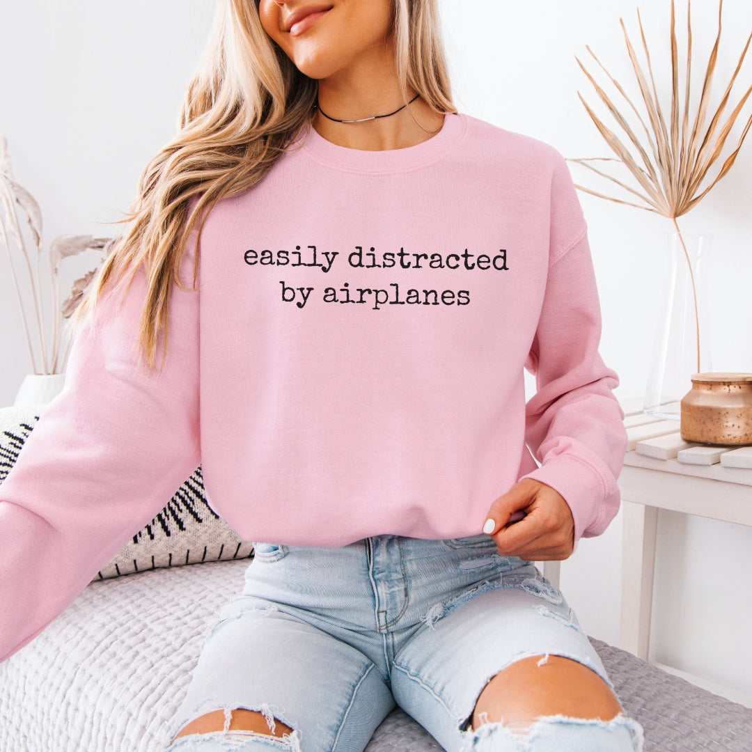 Easily Distracted By Airplanes Premium Sweatshirt