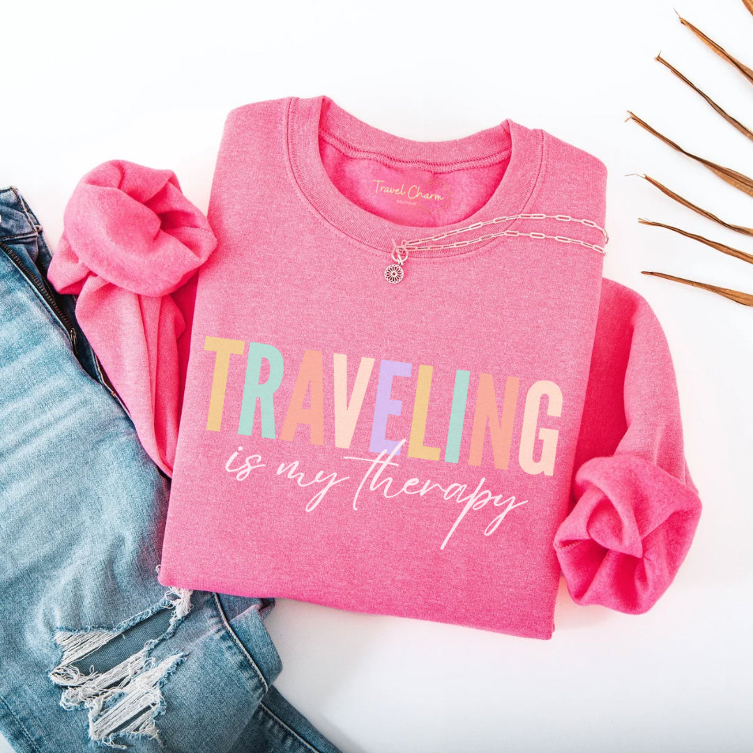 Traveling Is My Therapy Premium Sweatshirt