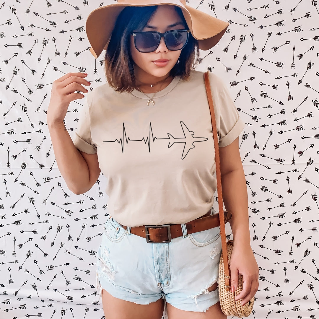 Heartbeat Airplane Premium Tee