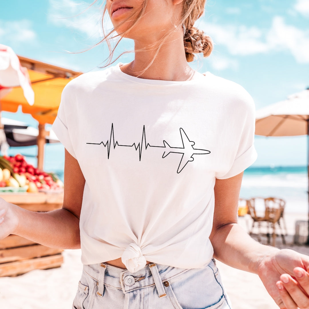 Heartbeat Airplane Premium Tee