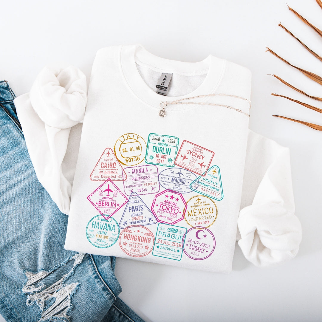 Passport Stamps Premium Sweatshirt