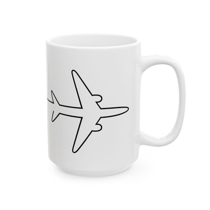Heartbeat Airplane 15oz Mug