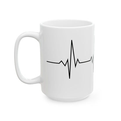 Heartbeat Airplane 15oz Mug