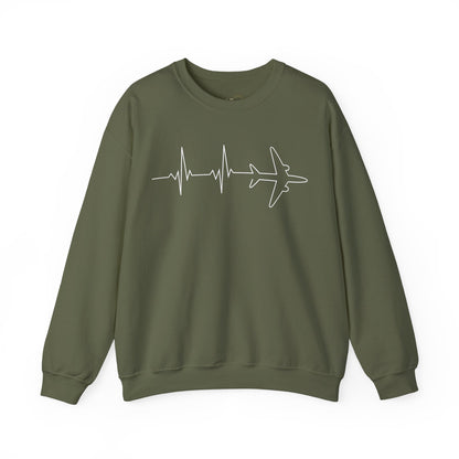 Heartbeat Airplane Premium Sweatshirt