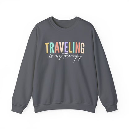 Traveling Is My Therapy Premium Sweatshirt