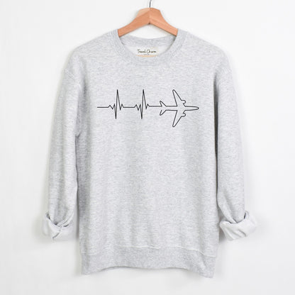 Heartbeat Airplane Premium Sweatshirt
