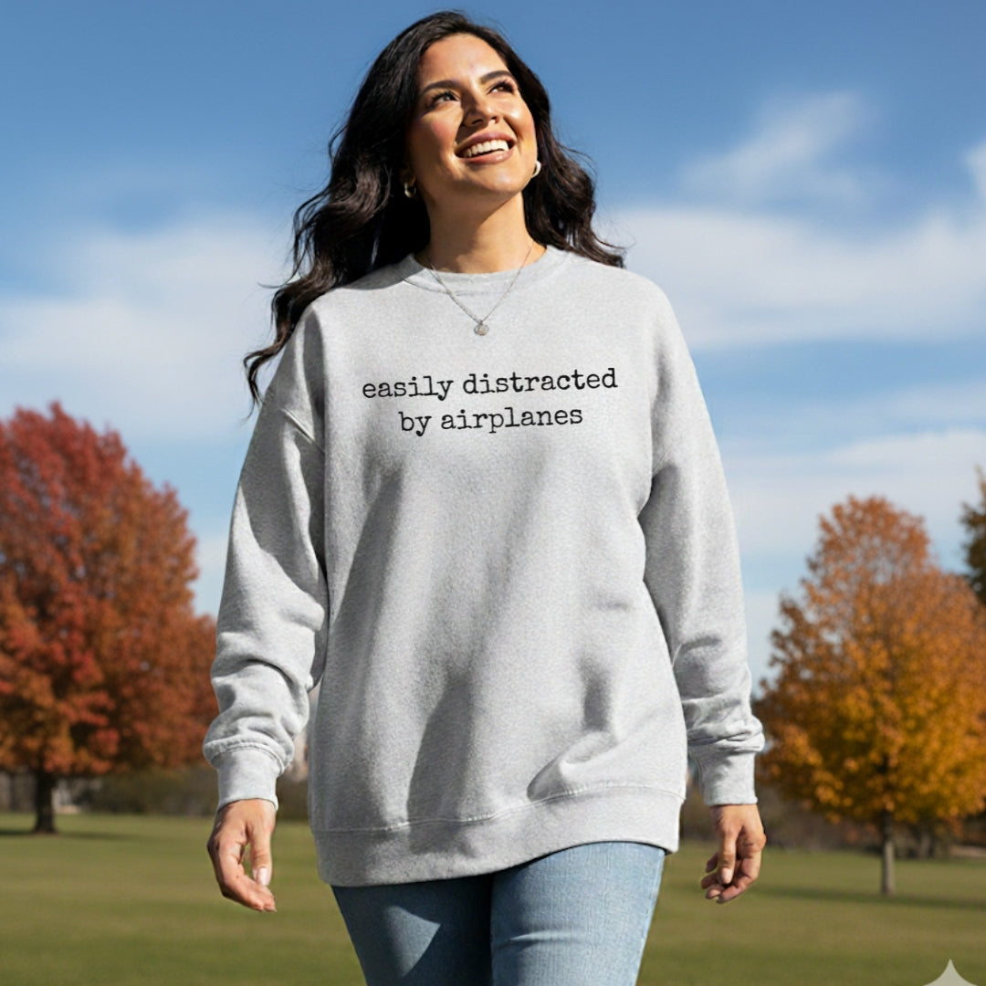 Easily Distracted By Airplanes Premium Sweatshirt