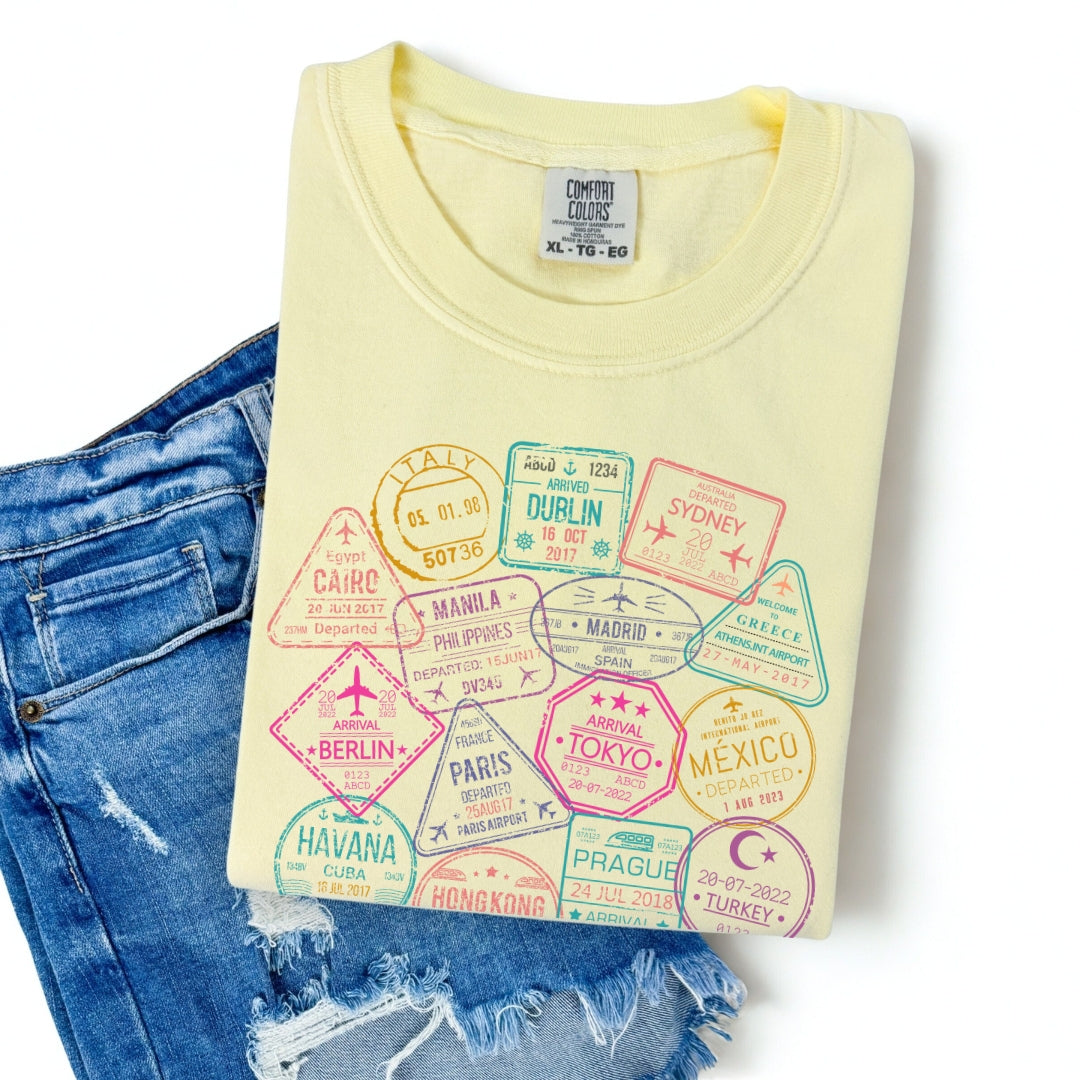 Passport Stamps Premium Tee
