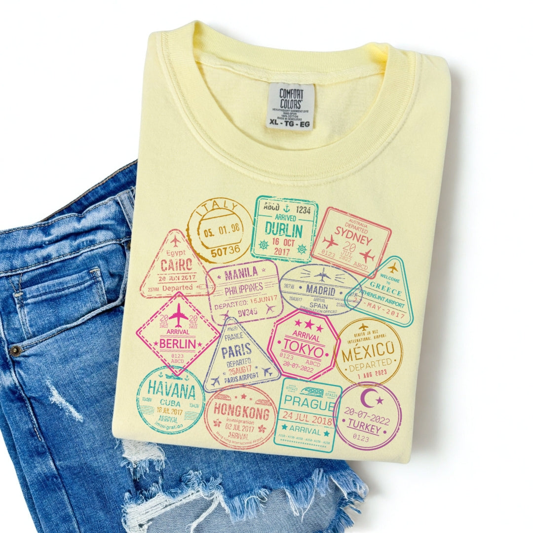 Passport Stamps Premium Tee