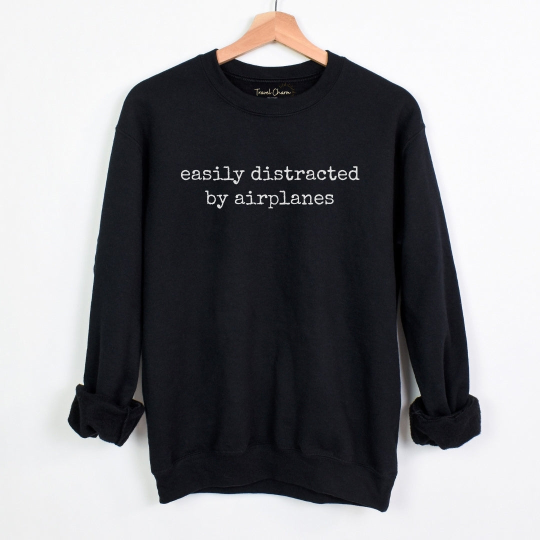 Easily Distracted By Airplanes Premium Sweatshirt