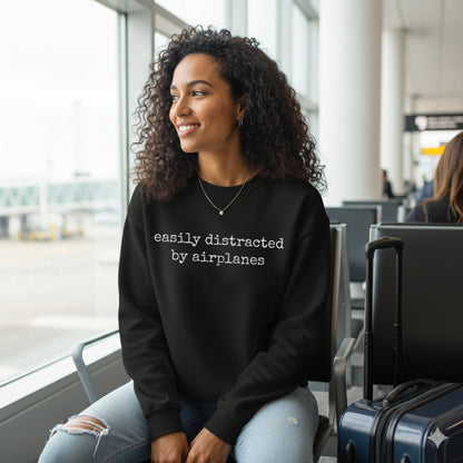 Easily Distracted By Airplanes Premium Sweatshirt