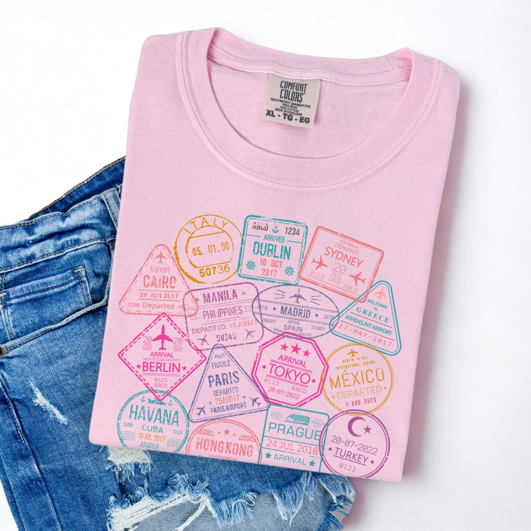 Passport Stamps Premium Tee