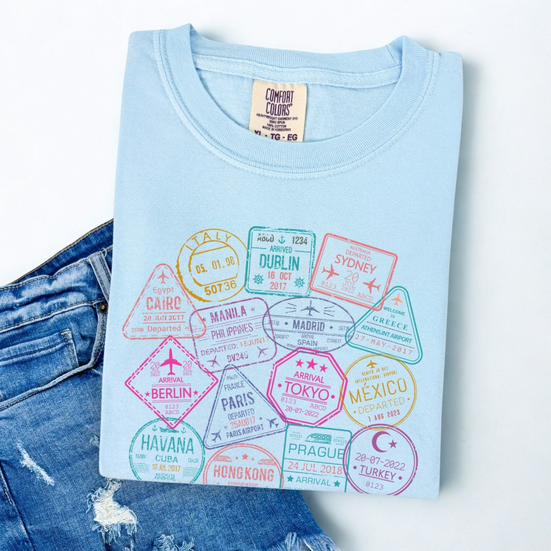 Passport Stamps Premium Tee