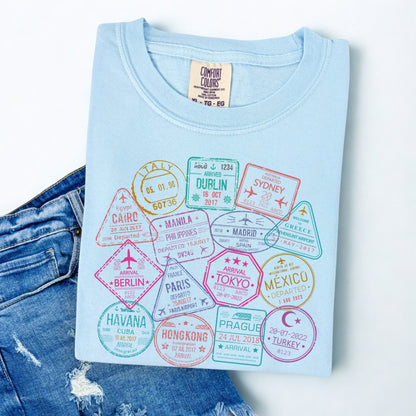 Passport Stamps Premium Tee