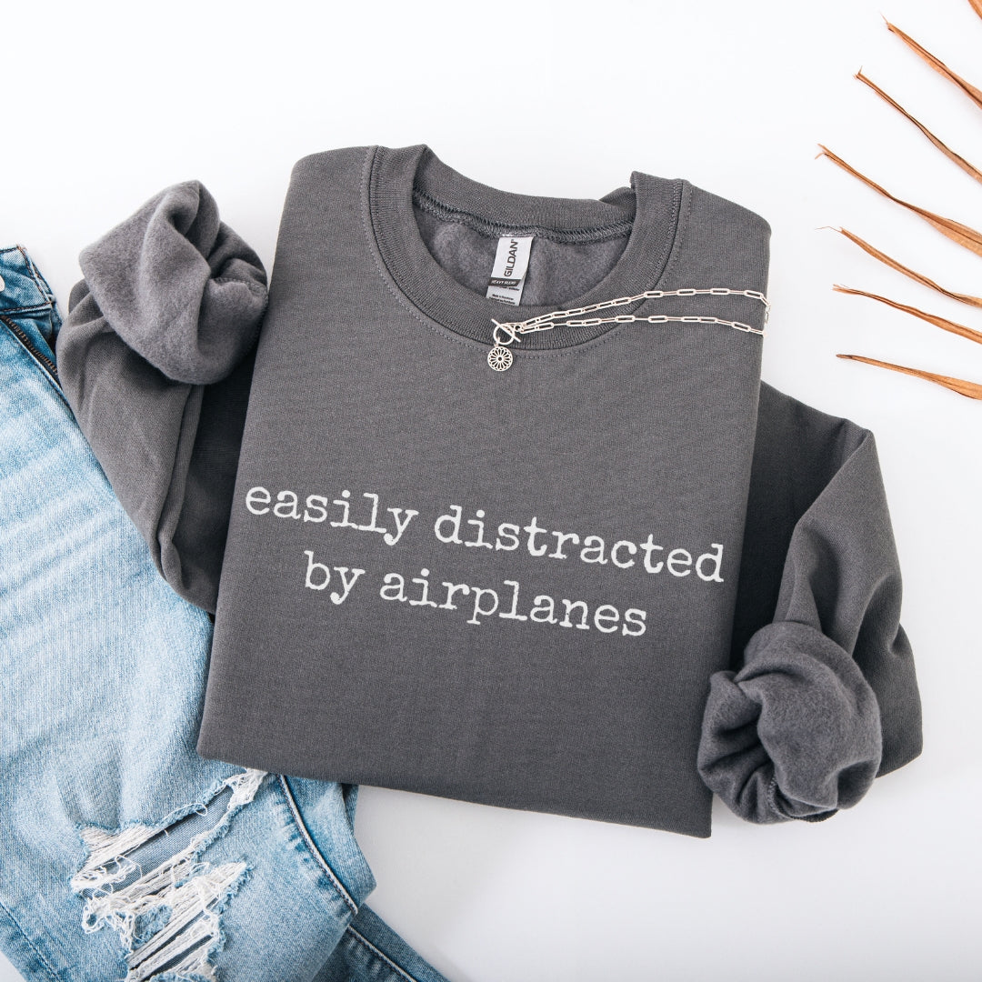 Easily Distracted By Airplanes Premium Sweatshirt