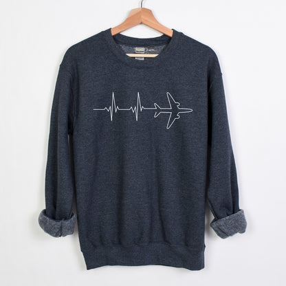 Heartbeat Airplane Premium Sweatshirt