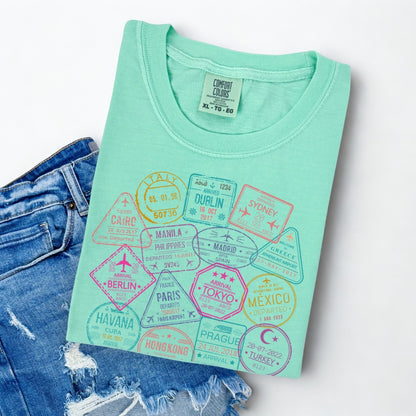 Passport Stamps Premium Tee