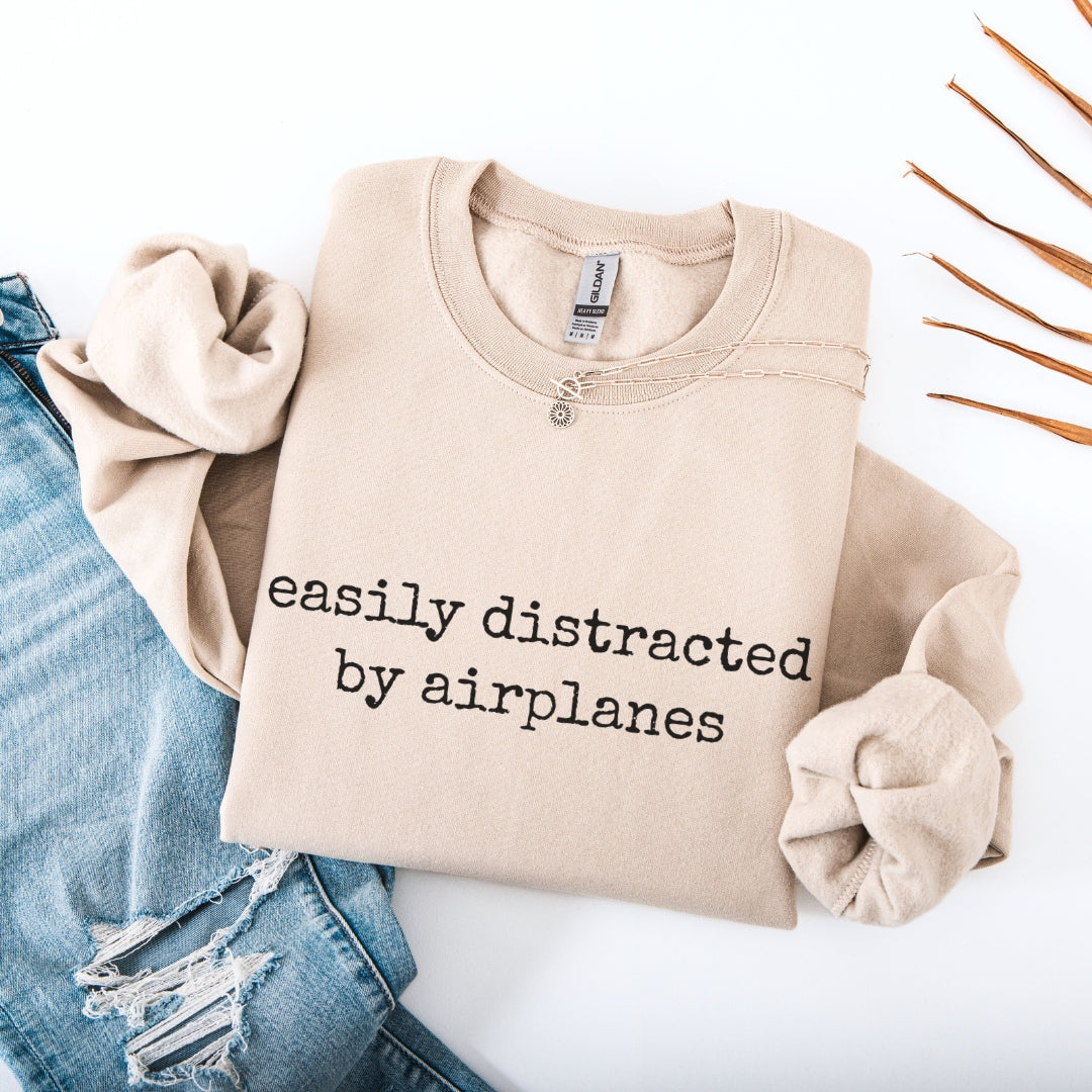 Easily Distracted By Airplanes Premium Sweatshirt