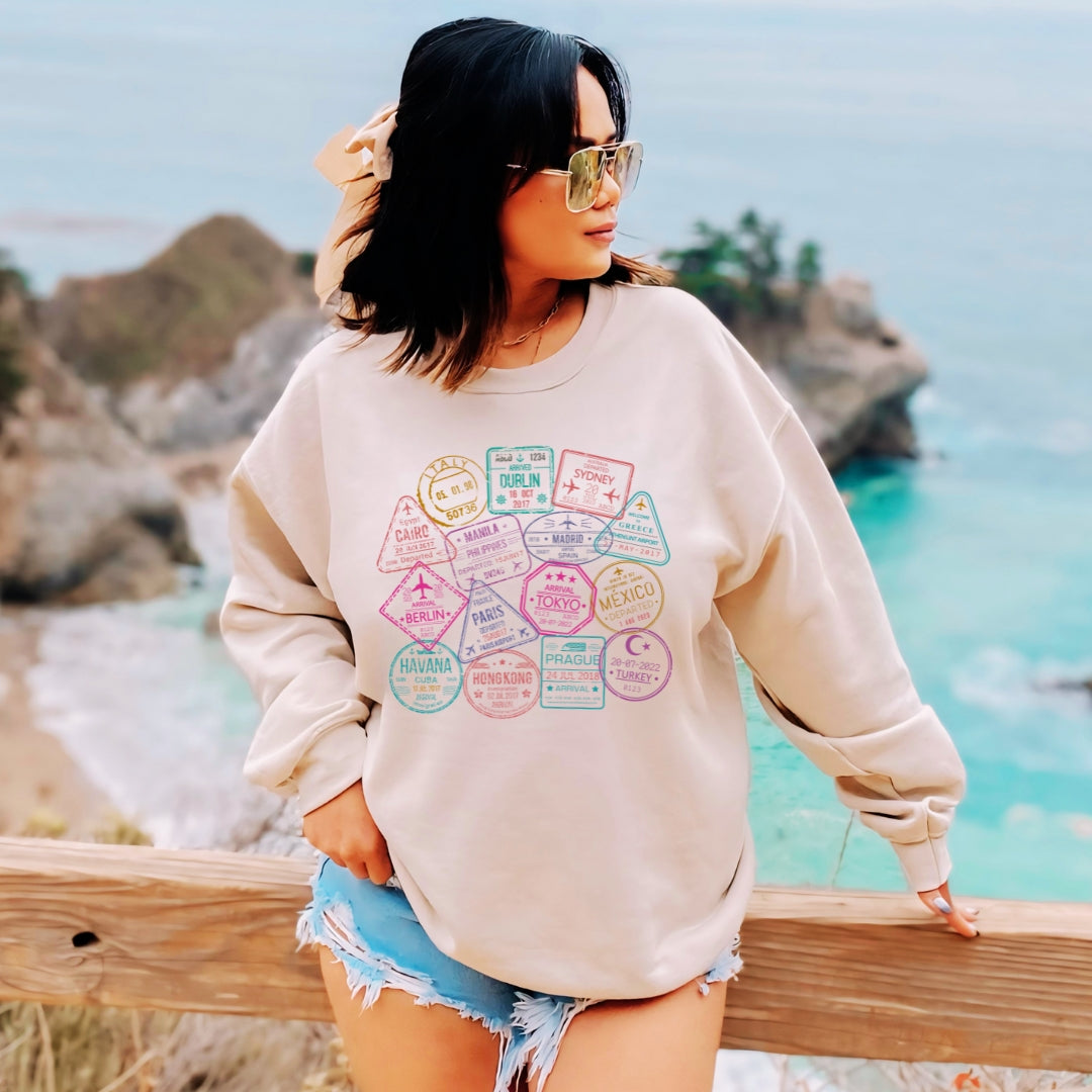 Passport Stamps Premium Sweatshirt