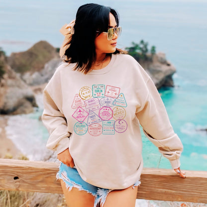 Passport Stamps Premium Sweatshirt