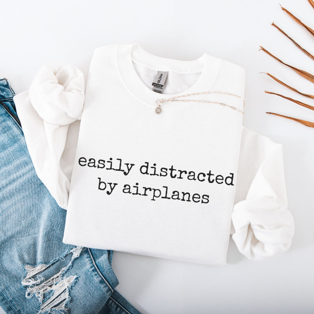 Easily Distracted By Airplanes Premium Sweatshirt
